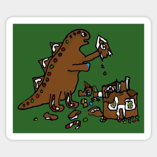 Gingerbread Godzilla Sticker